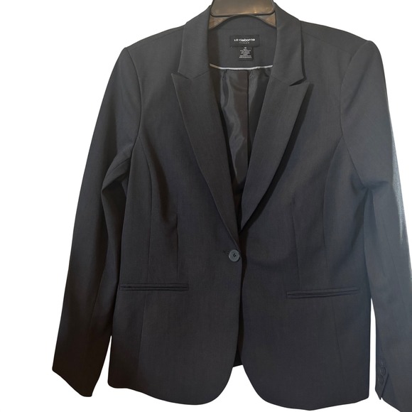 Liz Claiborne Jackets & Blazers - Liz Claiborne Women's Career Blazer 12 EUC Dark‎ Gray Single Button Suit Jacket